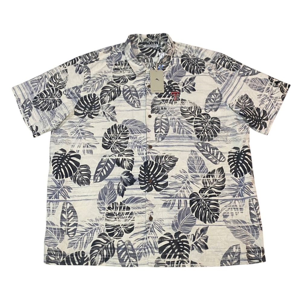 Tommy Bahama NCAA Texas Tech Silk Shirt XXXL Black Tropical NWT 145$ MSRP